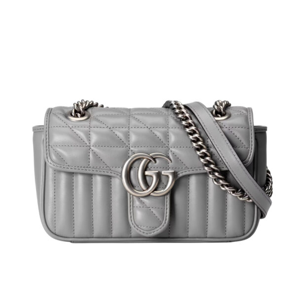 GUCCI GG MARMONT MINI SHOULDER BAG GREY 22CM 446744 UM8AN 1711