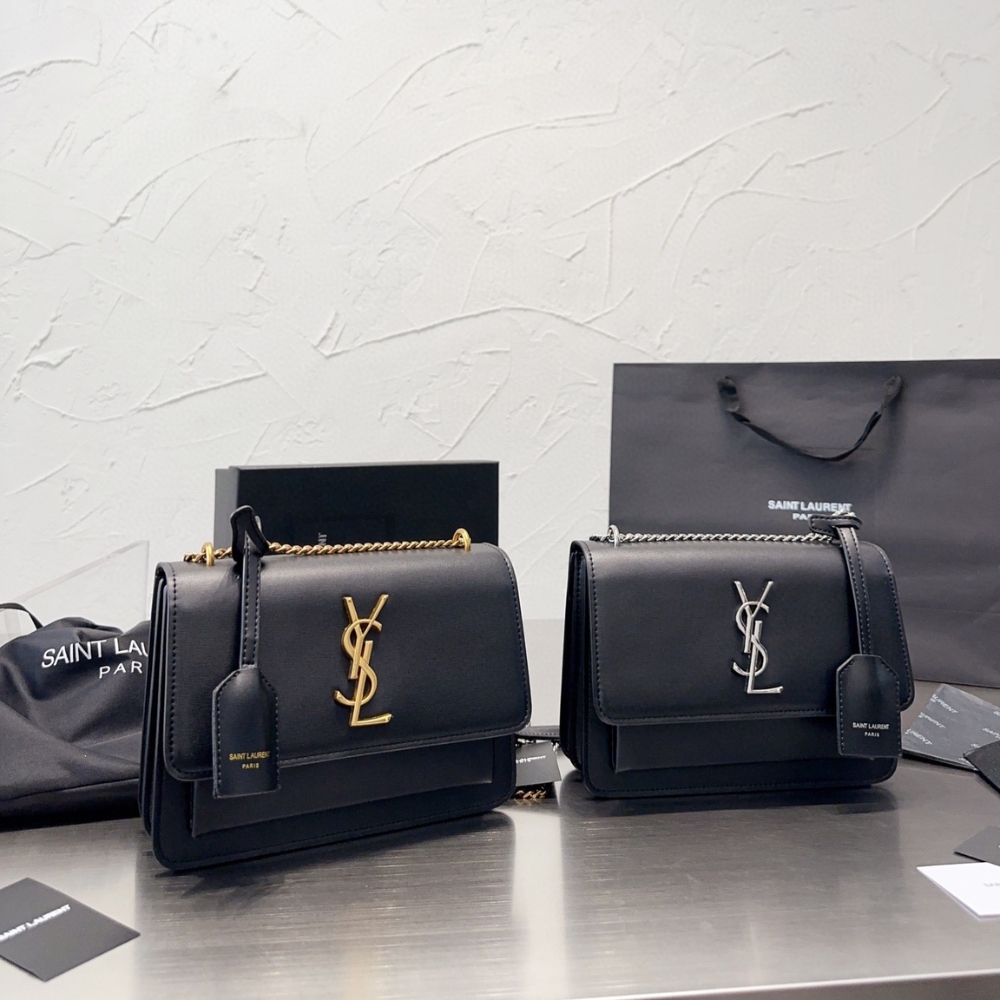 SAINT LAURENT SUNSET MEDIUM CHAIN BAG IN SMOOTH LEATHER 22CM 442906D420W1000 - Image 3