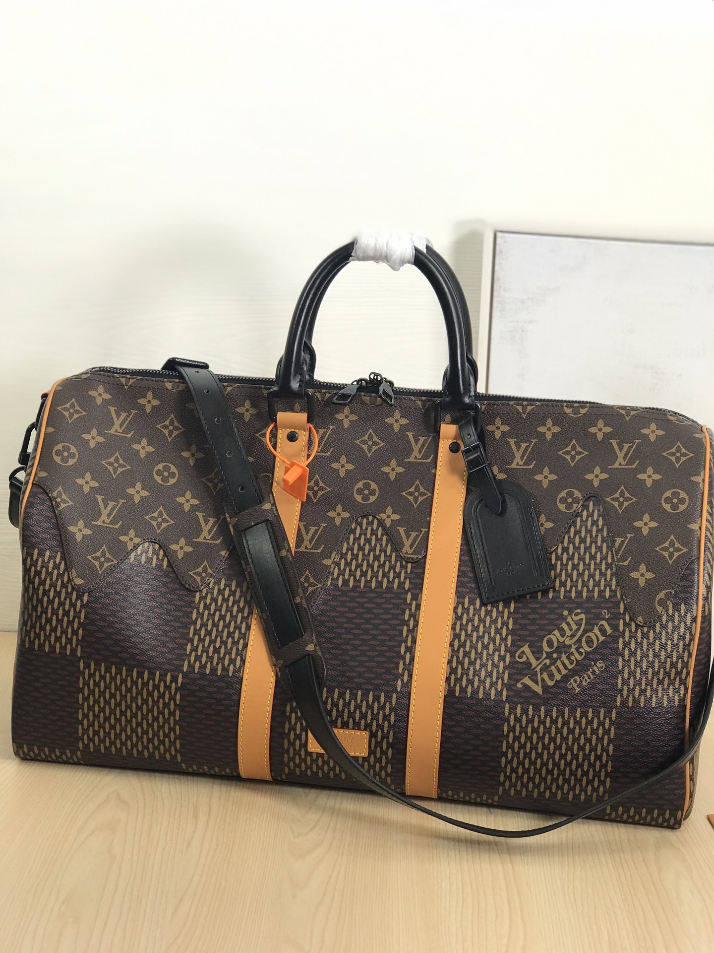 LOUIS VUITTON KEEPALL BANDOULIERE DAMIER EBENE 50CM N40360 - Image 3