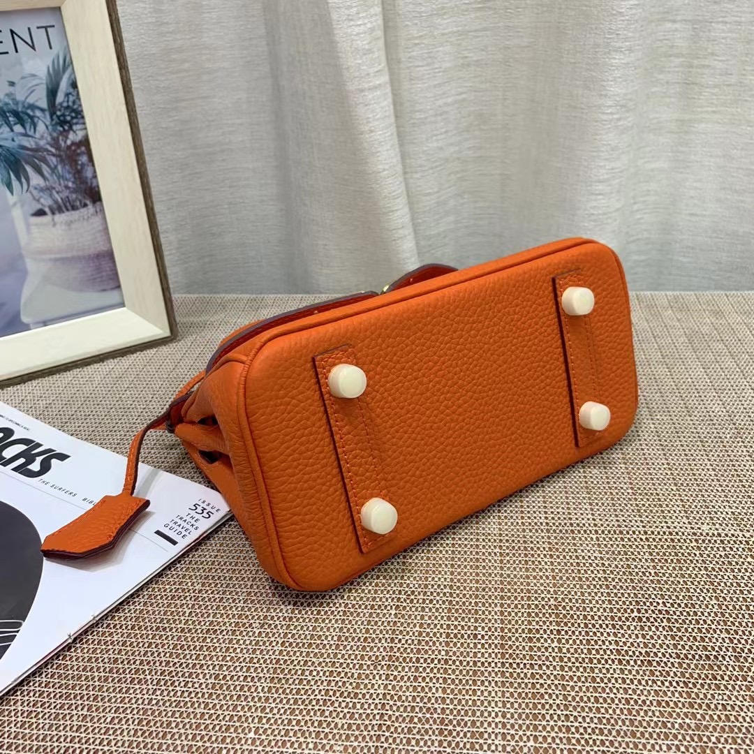 HERMES BIRKIN MINI GOLD HARDWARE EPSOM ORANGE 20CM - Image 7