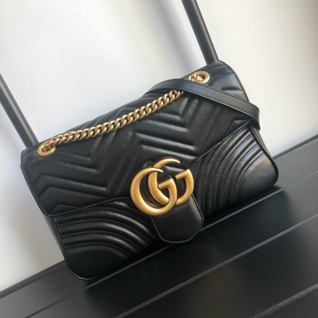 GUCCI MARMONT MEDIUM MATELASSÉ SHOULDER BAG 31CM 443496 DTDIT 1000 - Image 2