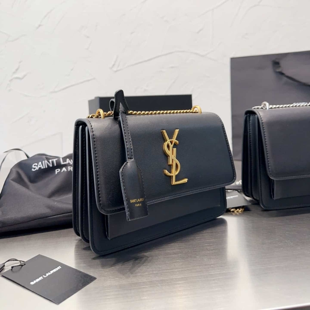 SAINT LAURENT SUNSET MEDIUM CHAIN BAG IN SMOOTH LEATHER 22CM 442906D420W1000 - Image 2