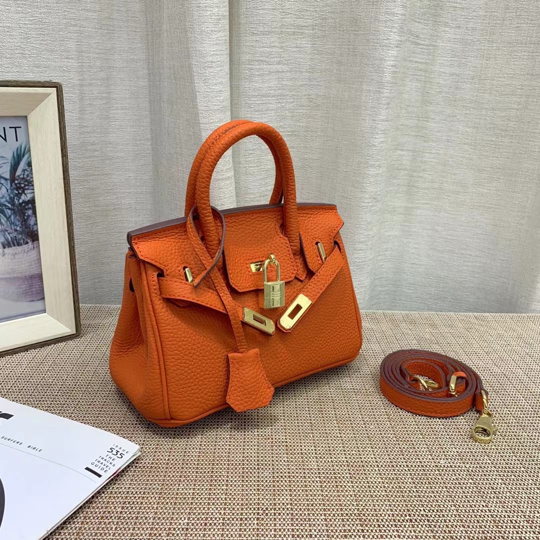 HERMES BIRKIN MINI GOLD HARDWARE EPSOM ORANGE 20CM - Image 2
