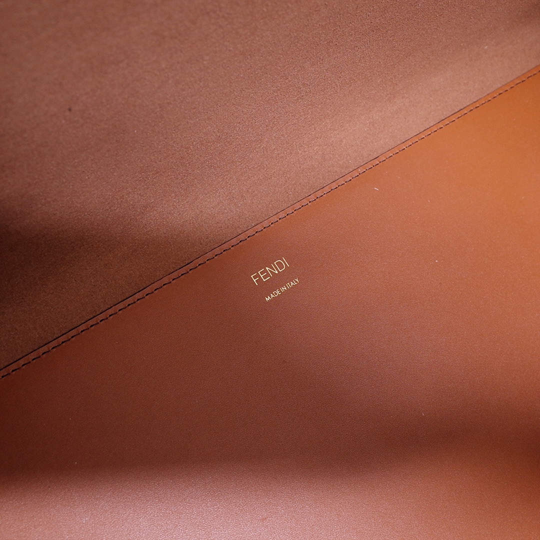 FENDI SUNSHINE LARGE BROWN LEATHER SHOPPER 40CM 8BH372ABVLF0PWZ - Image 6