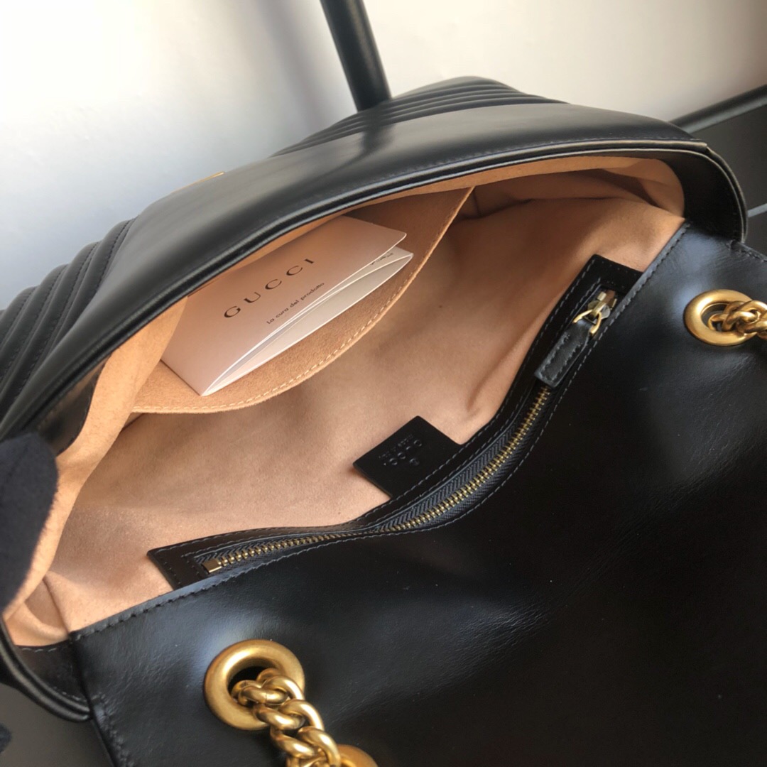 GUCCI MARMONT MEDIUM MATELASSÉ SHOULDER BAG 31CM 443496 DTDIT 1000 - Image 8