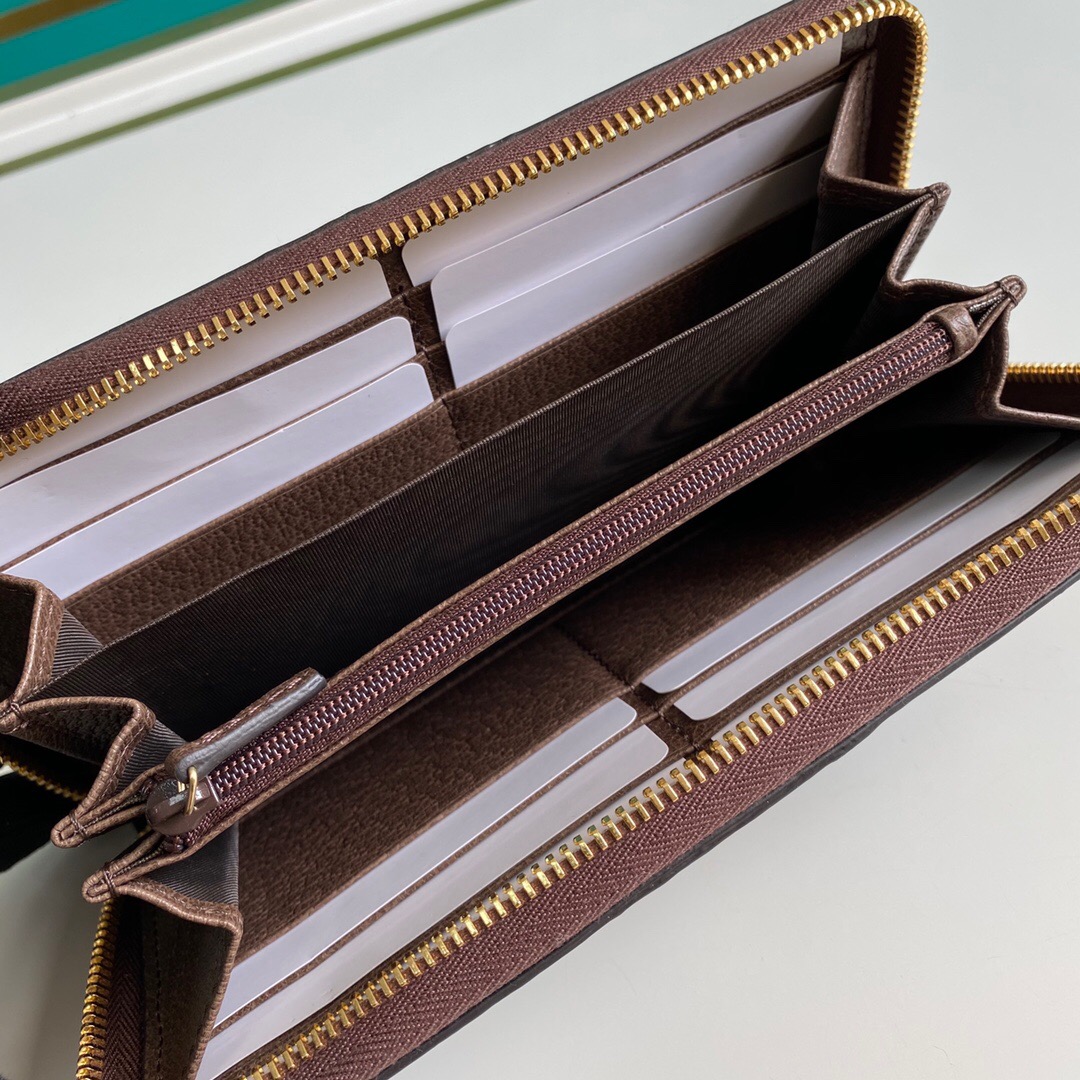 GUCCI OPHIDIA ZIP AROUND WALLET 19.5CM BROWN 523154 96IWG 8745 - Image 4