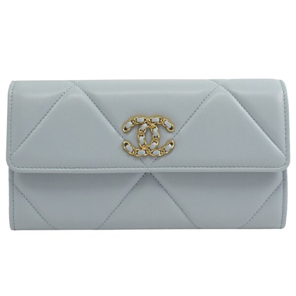 CHANEL 19 LONG FLAP WALLET GREY AP0955