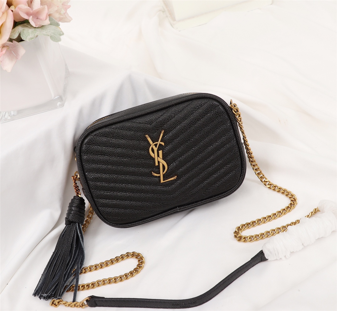 SAINT LAURENT LOU CAMERA BAG IN QUILTED LEATHER GOLD HARDWARE BLACK 18CM - Image 3