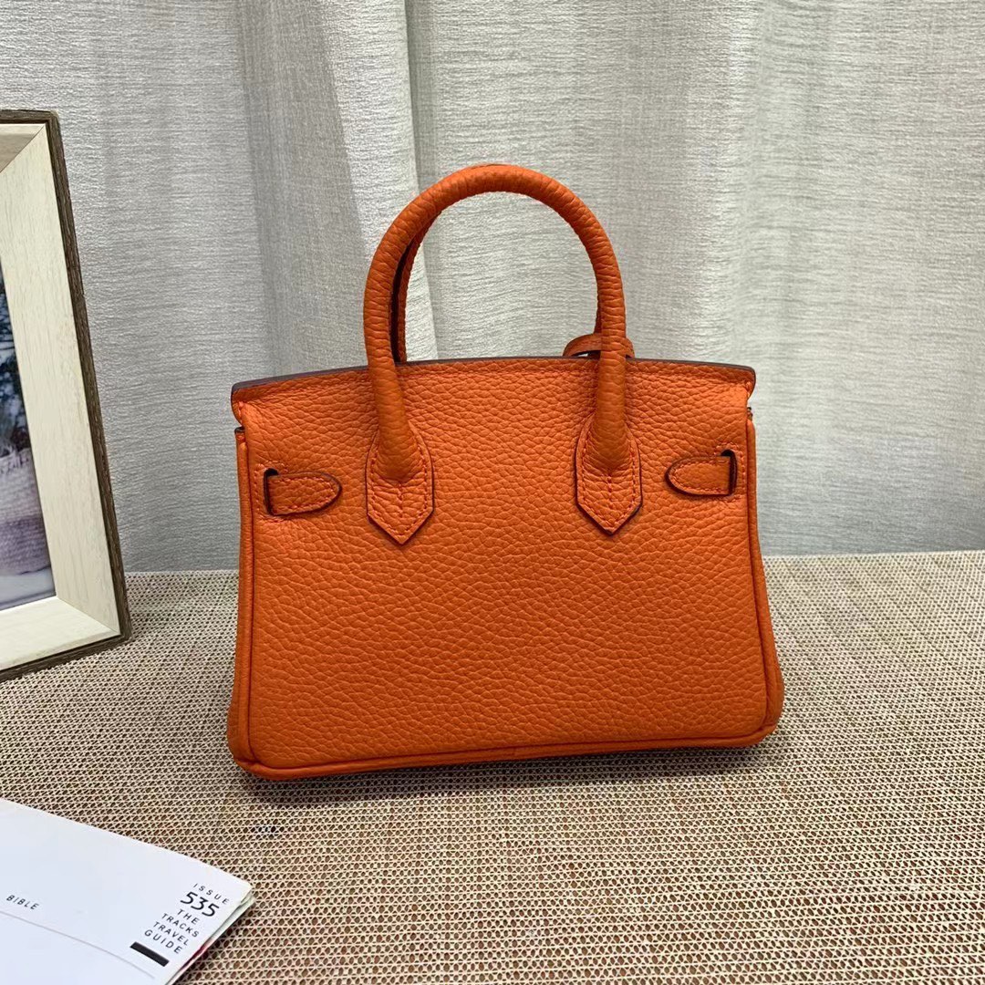 HERMES BIRKIN MINI GOLD HARDWARE EPSOM ORANGE 20CM - Image 5