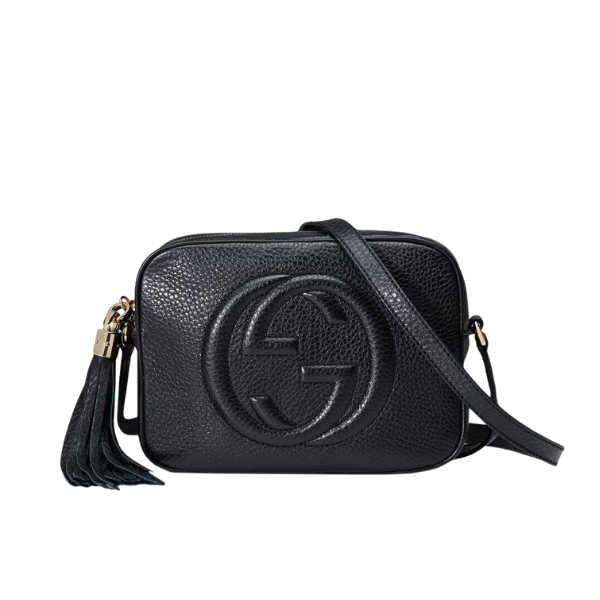 GUCCI SOHO SMALL LEATHER DISCO BAG BLACK 308364 A7M0G 1000