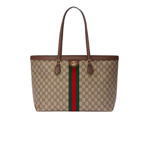 GUCCI OPHIDIA LARGE TOTE BAG BEIGE AND DARK BROWN GG SUPREME 38CM 631685 96IWB 8745