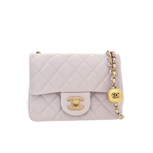 CHANEL QUILTED MINI FLAP BAG CREAM 18CM