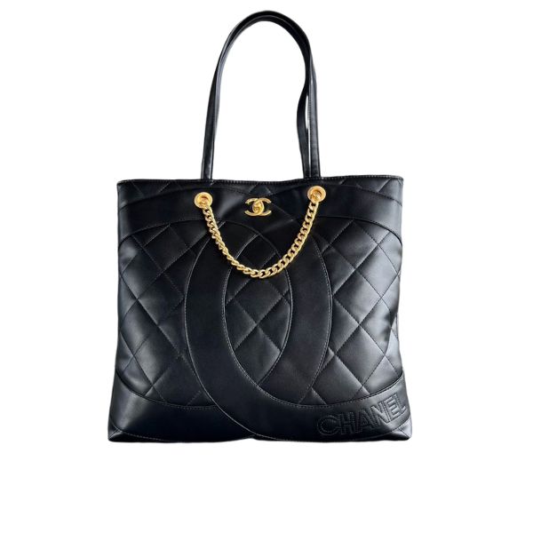 CHANEL CC CAVIAR SHOPPING BAG BLACK 37CM
