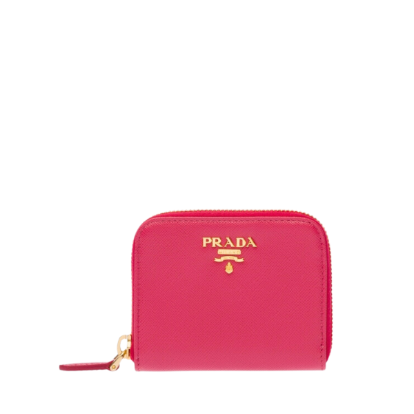 PRADA SAFFIANO LEATHER COIN PURSE PEONY PINK WALLET 10CM 1MM268 QWA F0505