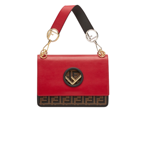 FENDI KAN I F LOGO RED BAG 25CM