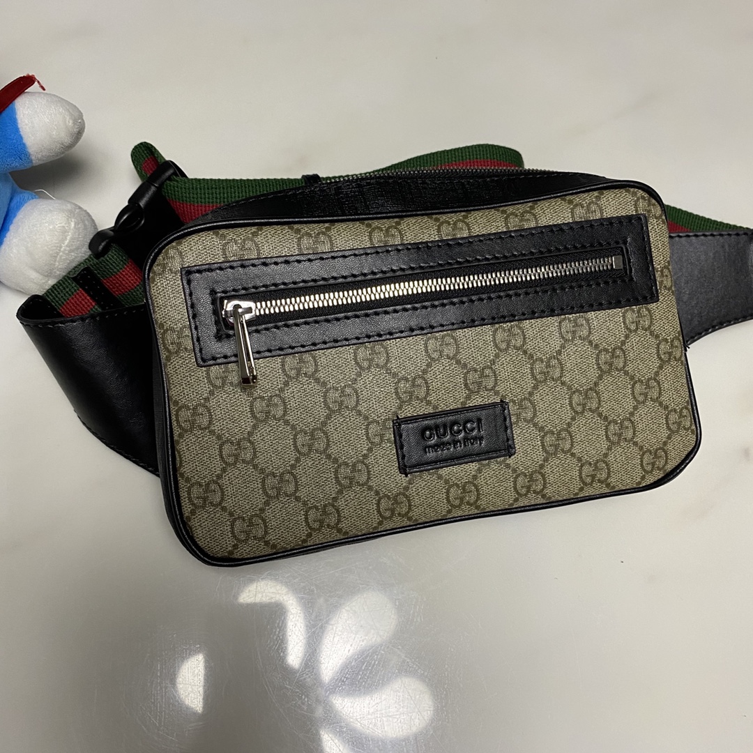 GUCCI LEATHER BELT BAG BROWN MONOGRAM 24CM 474293 - Image 2