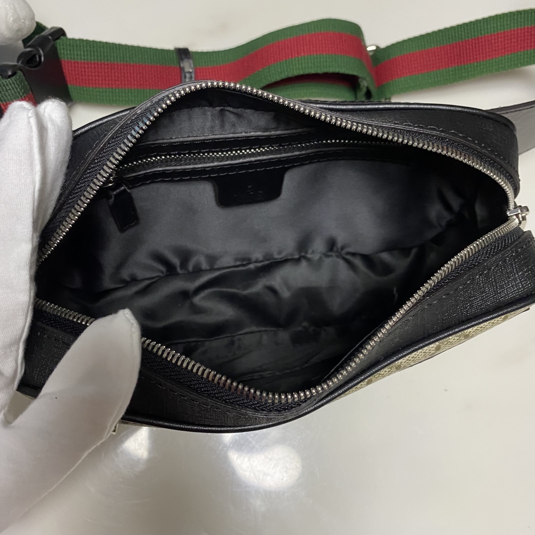 GUCCI LEATHER BELT BAG BROWN MONOGRAM 24CM 474293 - Image 3