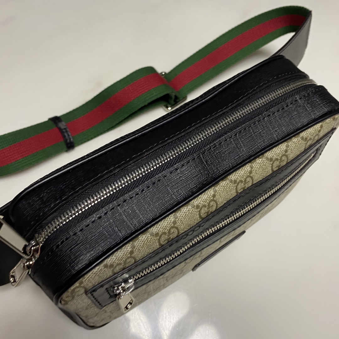 GUCCI LEATHER BELT BAG BROWN MONOGRAM 24CM 474293 - Image 4