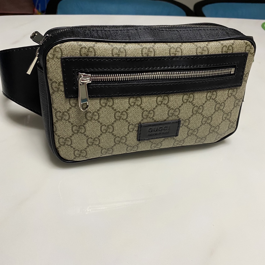 GUCCI LEATHER BELT BAG BROWN MONOGRAM 24CM 474293 - Image 5