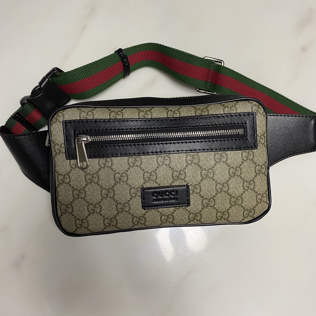 GUCCI LEATHER BELT BAG BROWN MONOGRAM 24CM 474293 - Image 6