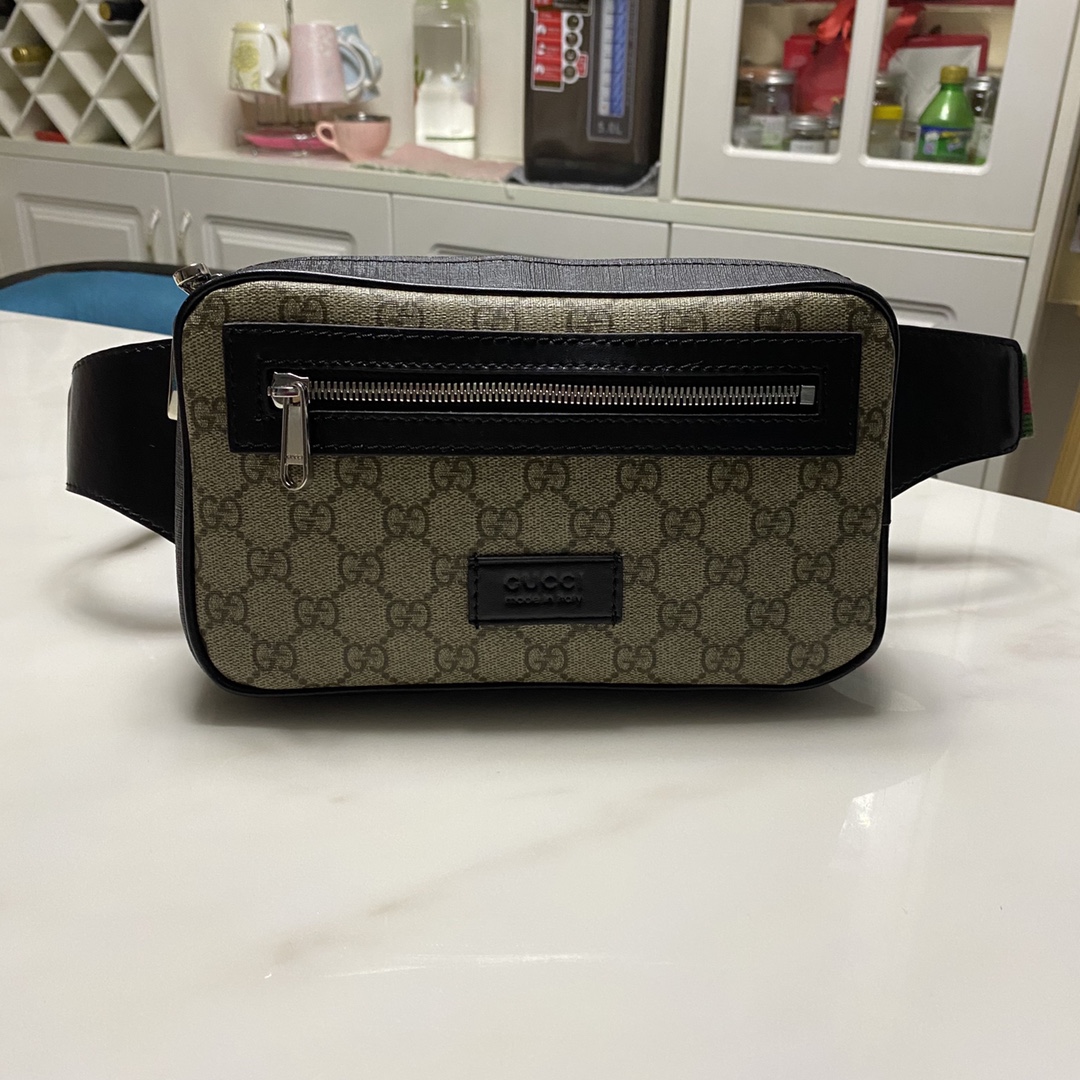 GUCCI LEATHER BELT BAG BROWN MONOGRAM 24CM 474293 - Image 7