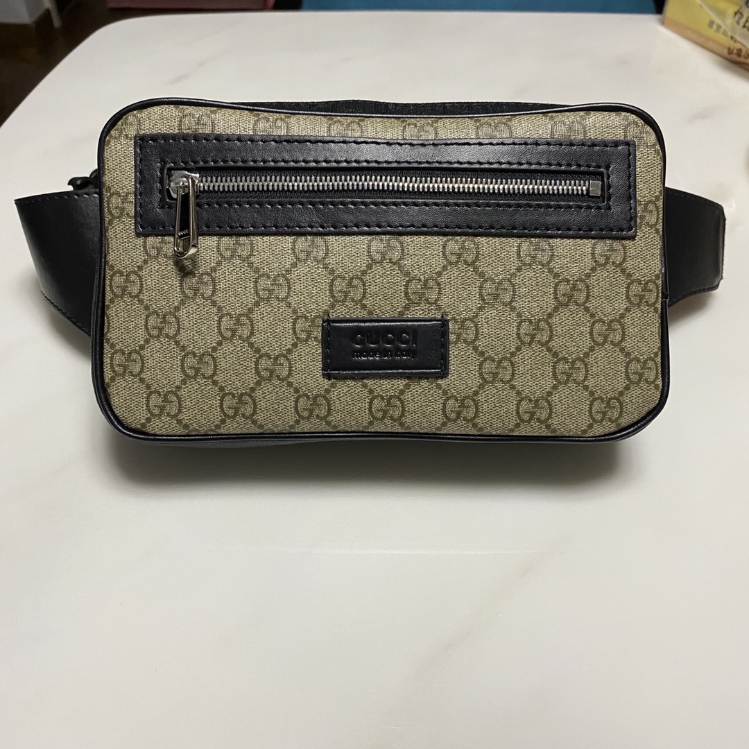 GUCCI LEATHER BELT BAG BROWN MONOGRAM 24CM 474293 - Image 8