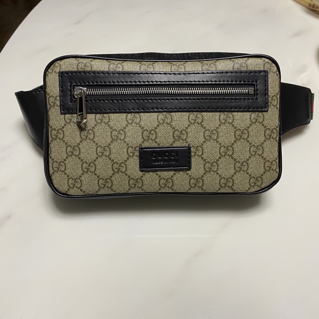 GUCCI LEATHER BELT BAG BROWN MONOGRAM 24CM 474293 - Image 9