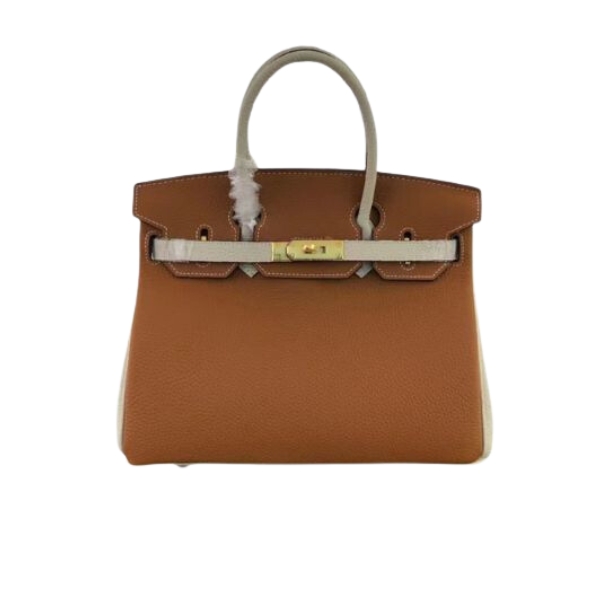 HERMES BIRKIN TOGO LEATHER GOLD HARDWARE BROWN 30CM