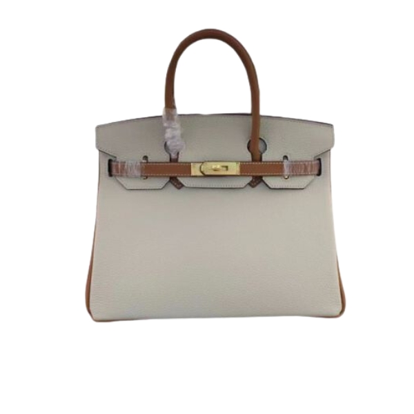HERMES BIRKIN TOGO LEATHER GOLD HARDWARE BEIGE BROWN 30CM