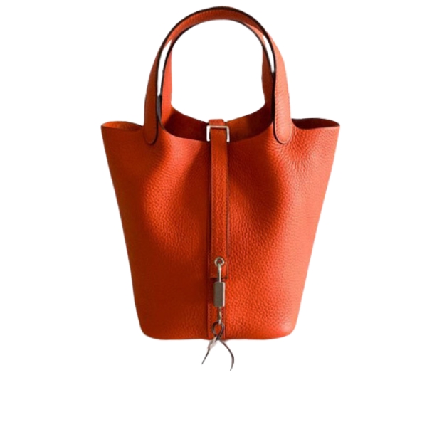 HERMES PICOTIN CLEMENCE GOLD HARDWARE ORANGE 22CM