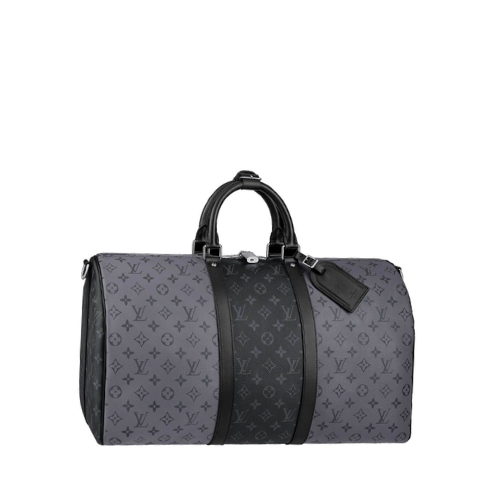 LOUIS VUITTON LV KEEPALL BANDOULIÈRE 50 BLACK GREY M45392