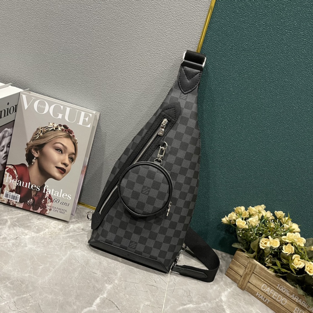 LOUIS VUITTON DUO SLING BAG CARO BLACK 42CM M30936 - Image 9