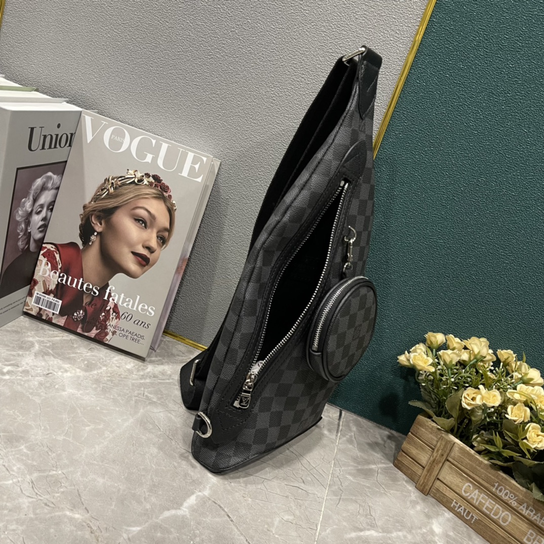 LOUIS VUITTON DUO SLING BAG CARO BLACK 42CM M30936 - Image 2