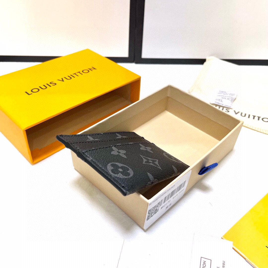 LOUIS VUITTON CARD HOLDER MONOGRAM ECLIPSE 9CM M62170 - Image 7