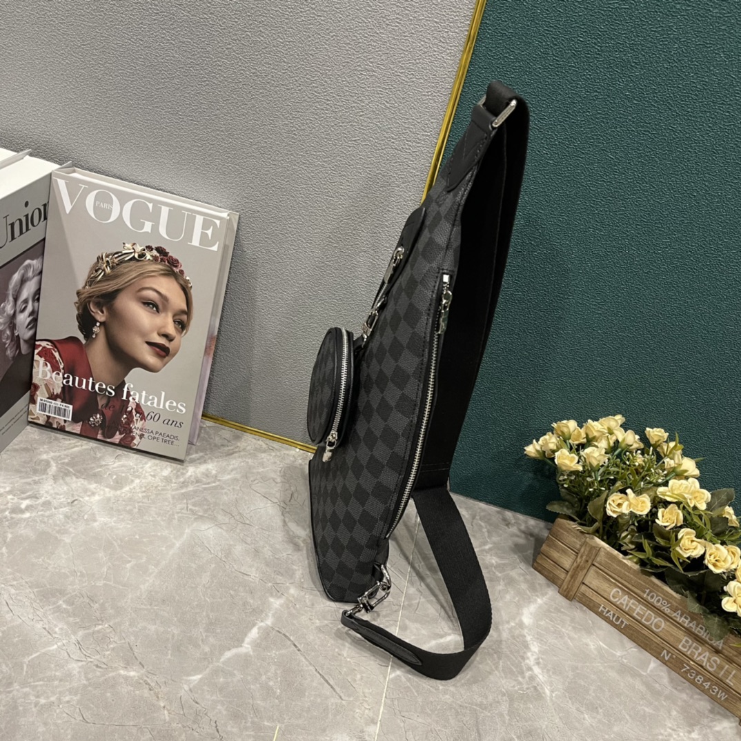 LOUIS VUITTON DUO SLING BAG CARO BLACK 42CM M30936 - Image 8