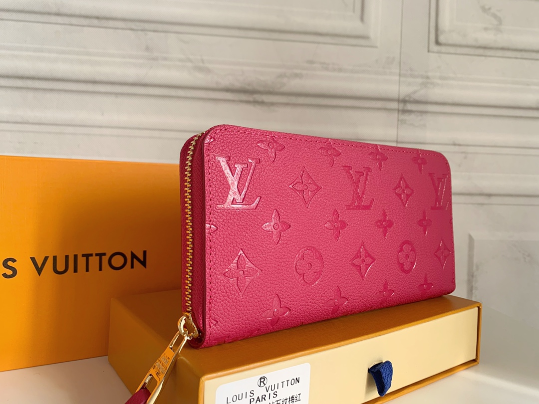 LOUIS VUITTON ZIPPY WALLET MONOGRAM DARK PINK 19CM M61864 - Image 8