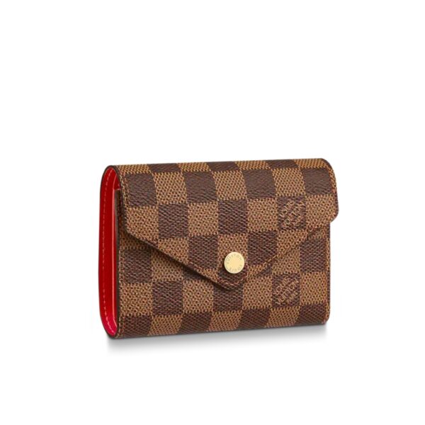 LOUIS VUITTON VICTORINE WALLET DAMIER CANVAS RED 12CM N41659