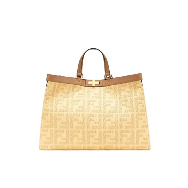 FENDI X TOTE BEIGE CANVAS FF BAG 41CM