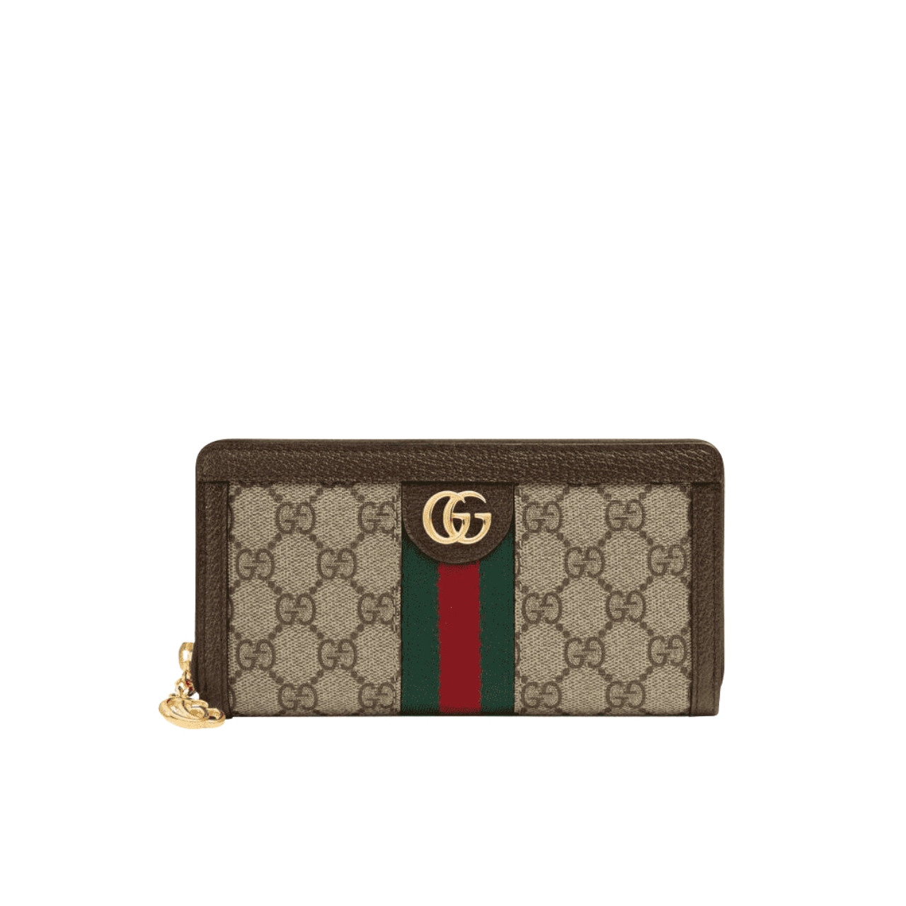 GUCCI OPHIDIA ZIP AROUND WALLET 19.5CM BROWN 523154 96IWG 8745