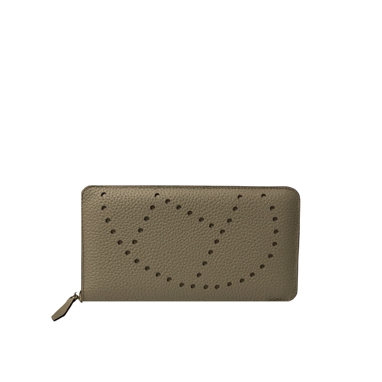 HERMES EVELYN CHEVRE LEATHER ZIP LONG WALLET 19CM