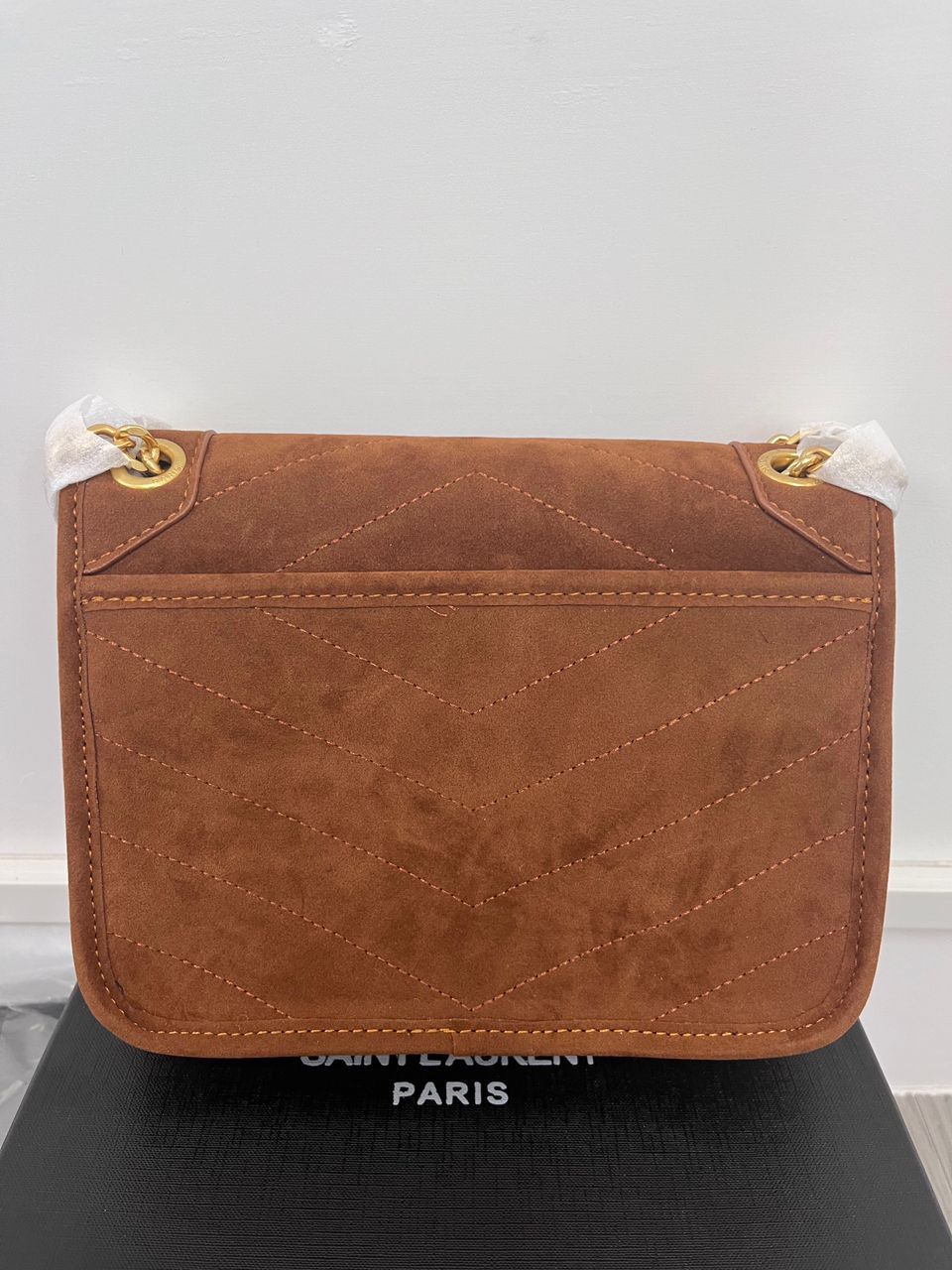 SAINT LAURENT NIKI BABY CHAIN BAG IN SUEDE BROWN 6237483 - Image 7