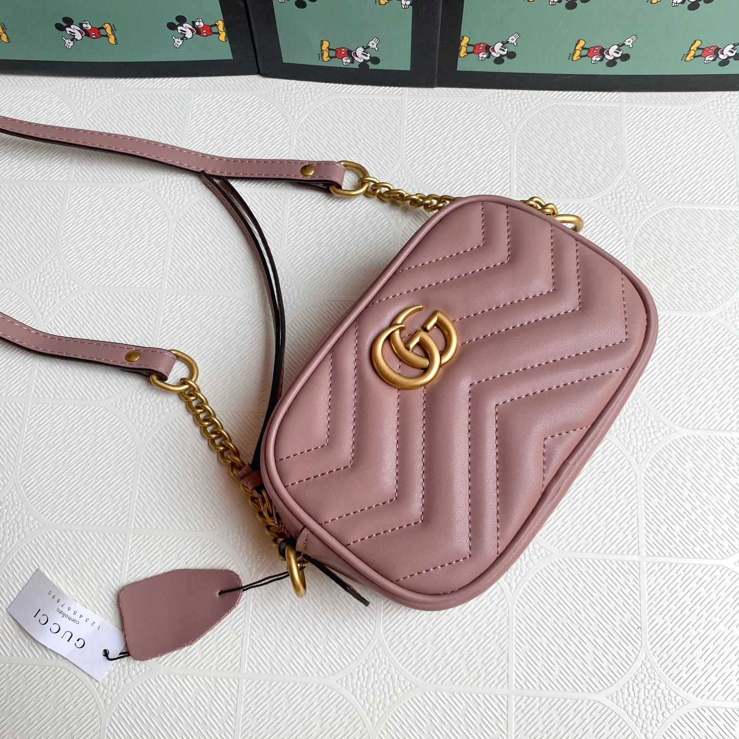 GUCCI GG MARMONT SMALL SHOULDER BAG PINK 24CM 447632 DTD1T 5729 GUCCI - Image 2