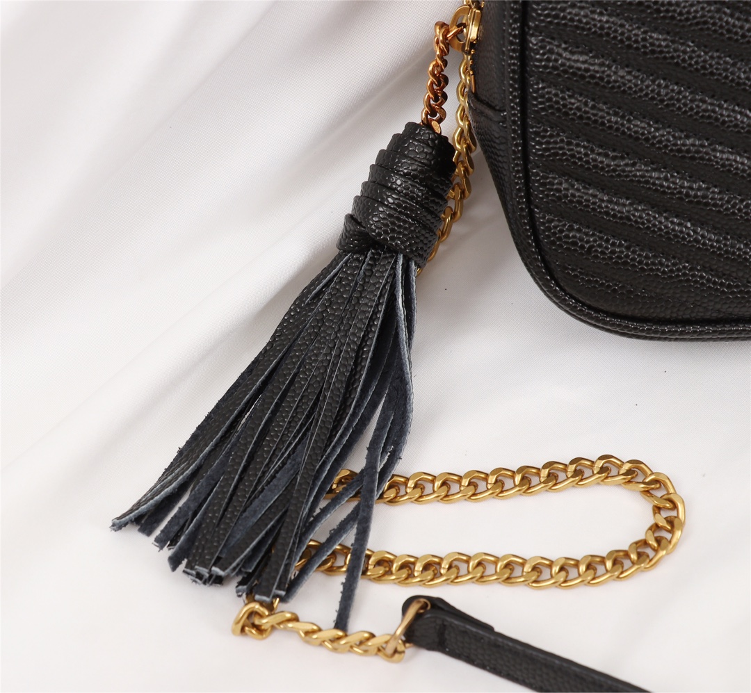 SAINT LAURENT LOU CAMERA BAG IN QUILTED LEATHER GOLD HARDWARE BLACK 18CM - Image 7