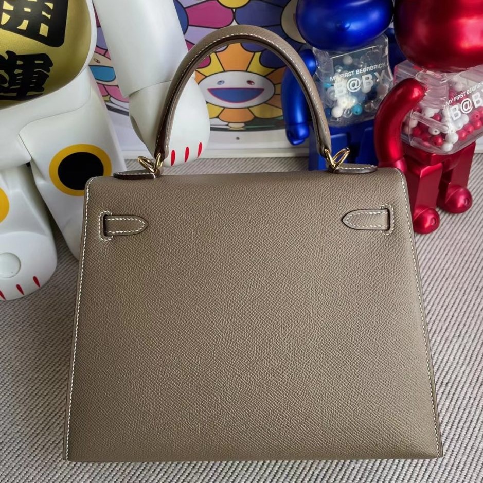 HERMES KELLY EPSOM CK18 ETOUPE GOLD HARDWARE 25CM - Image 3