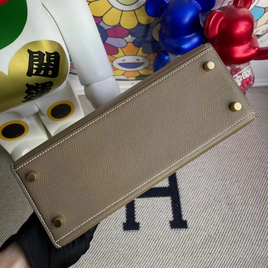 HERMES KELLY EPSOM CK18 ETOUPE GOLD HARDWARE 25CM - Image 5