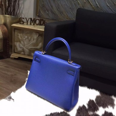 HERMES KELLY 25 GOLD HARDWARE EPSOM LEATHER BLUE ELECTRIC - Image 2