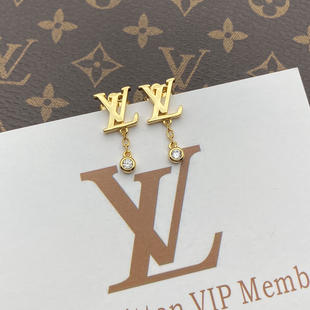 LOUIS VUITTON GOLD AND DIAMOND EARRINGS Q96495 - Image 6