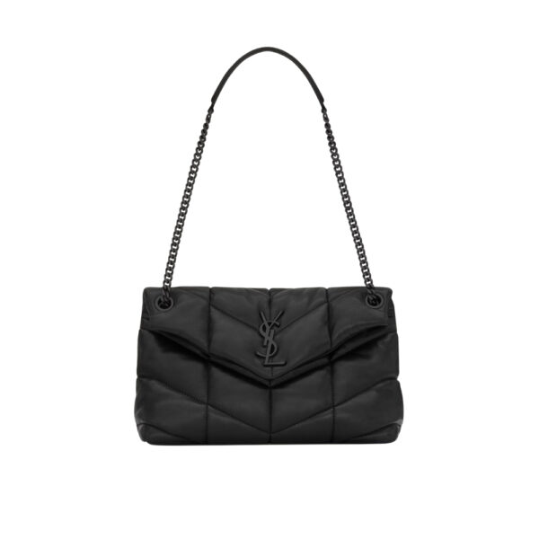SAINT LAURENT PUFFER SMALL IN NAPPA LEATHER BLACK 29CM 5774761EL081000