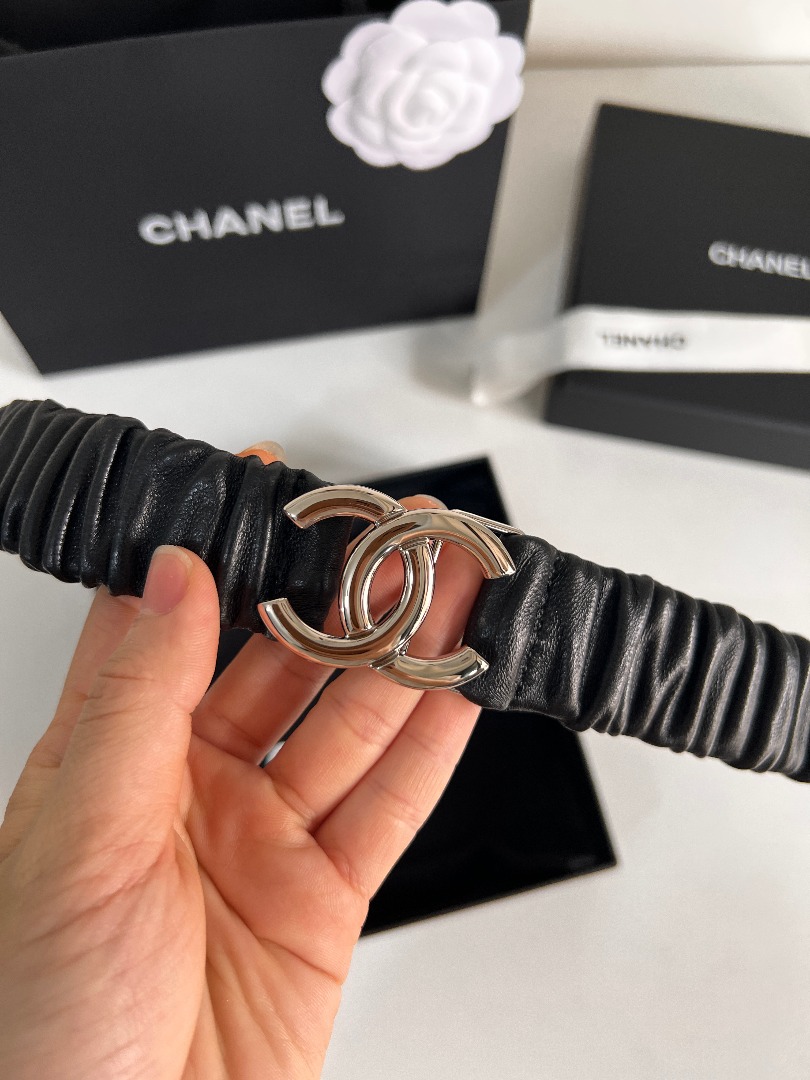 CHANEL CC SILVER BELT 30MM - Image 4