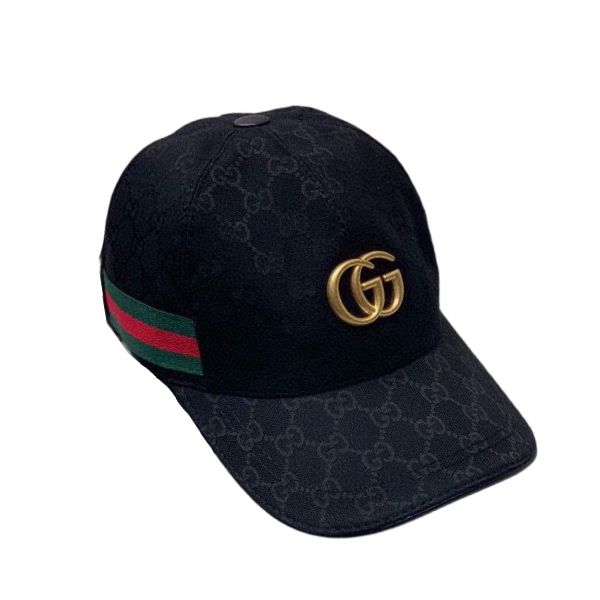 GUCCI GG CANVAS WITH WEB BASEBALL CAP BLACK